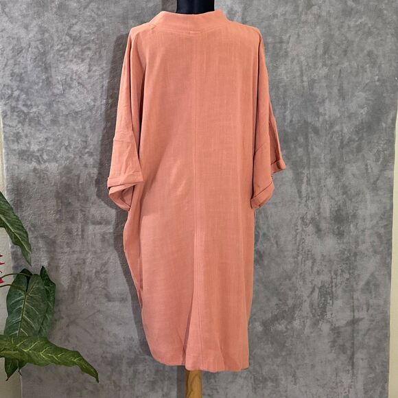 Ces Femme Dress Women’s size Small shapeless minimalist Orange peach pockets - Picture 3 of 9